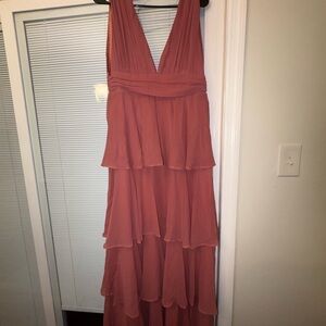 Lulu's Coral Layered Wedding Dress